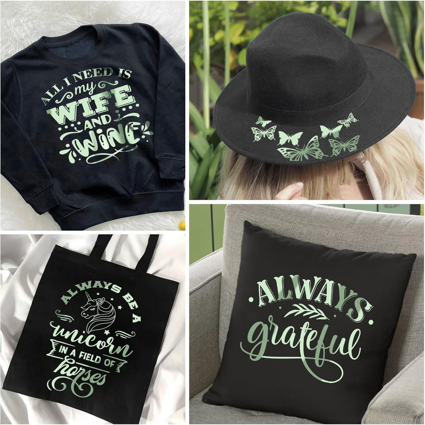 VINYL FROG Metallic Foil HTV Vinyl Roll 12" x5ft Mint Green Chrome Heat Transfer Vinyl Iron on Vinyl Easy to Cut & Weed DIY Heat Press Design for T-Shirts