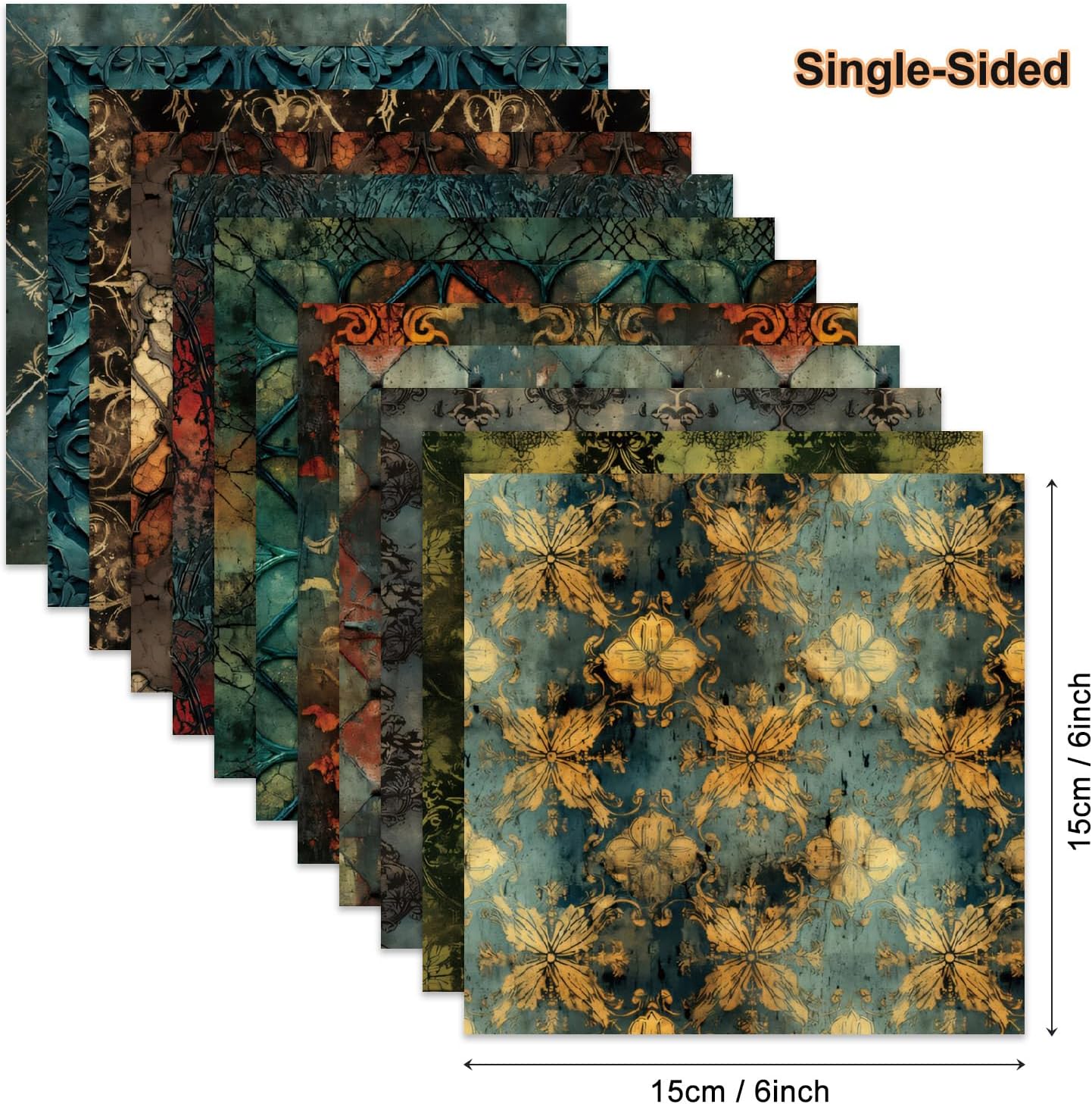 Vintage Window Scrapbook Paper Pad Color Boho Patterned Paper 6×6,24 Sheets Single-Sided Scrapbooking CardStock Papers Pad for Holiday Cardmaking DIY Origami Journaling.