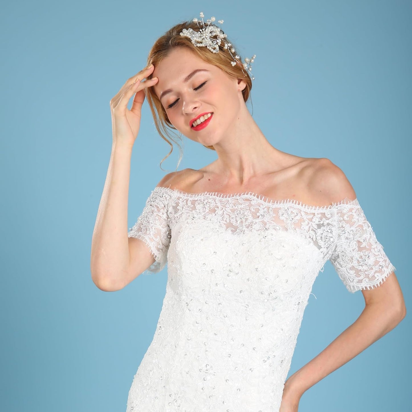 Seamless Photography Background Paper Roll, Blue Photo Paper Backdrop for Photography, Video and Streaming (Sky Blue, 107" x32')