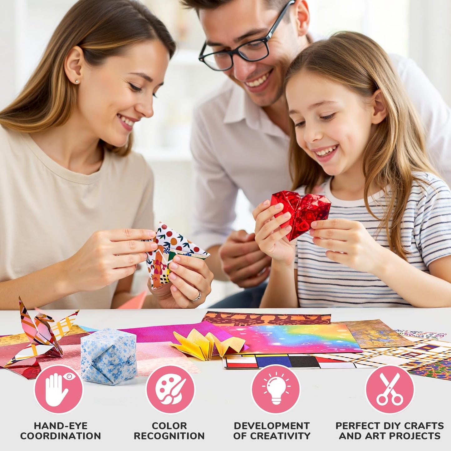 Ethnic Patterns Origami Paper - 50 Sheets 6x6 Inches - Double-Sided Traditional Cultural Art Colored Folding Paper for Adults, Artists & Kids - Ideal for Scrapbooking, Card Making and DIY Crafts