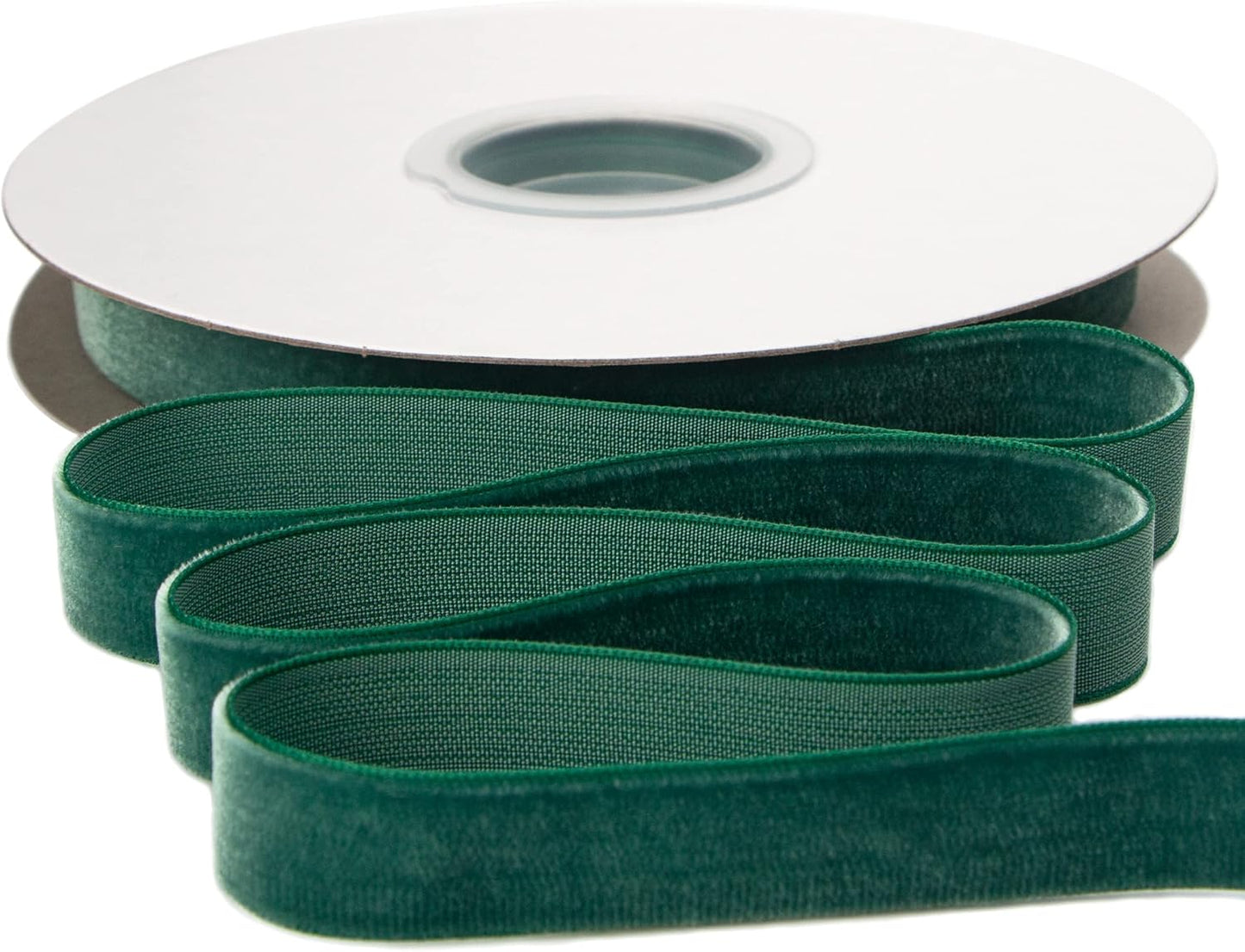 Ribbli Polyester Forest Green Velvet Ribbon,5/8 Inches Continuous10-Yard Spool,Christmas Ribbon for Gift Wrapping,Floral Bouquets, Home Decor