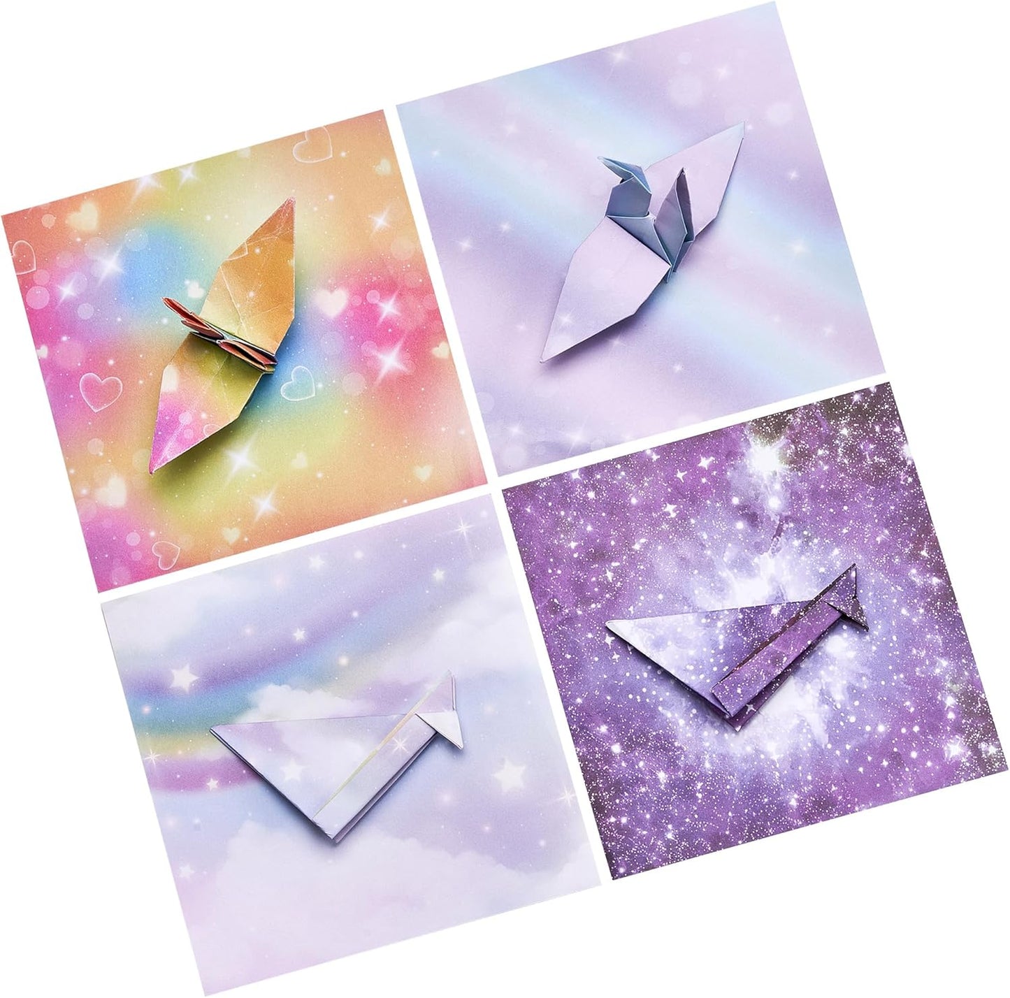 Dreamy Fantasy Origami Paper - 50 Sheets 6x6 Inches - Double-Sided Ethereal Patterns for Magic, Mythical & Celestial Crafts - for Adults, Kids & Artists, Ideal for Scrapbooking.