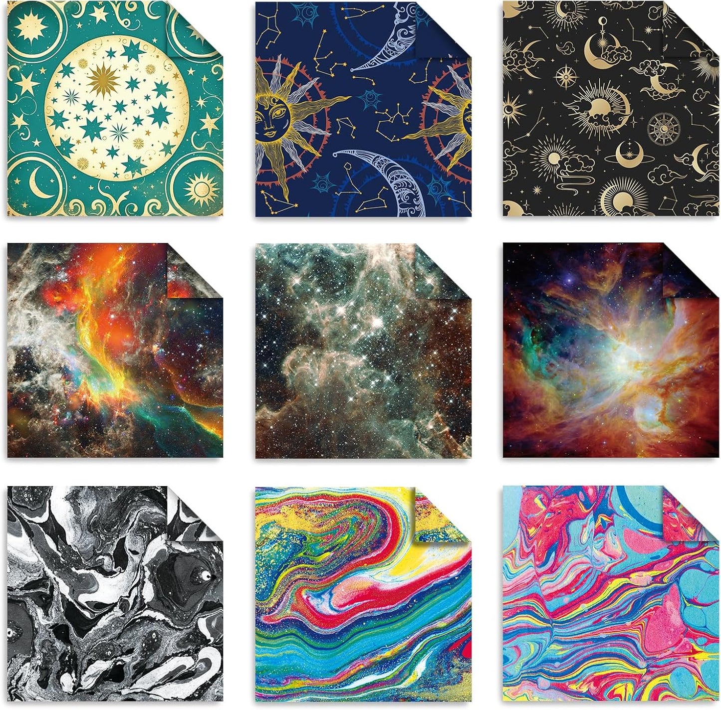 Origami 6x6 Paper Kit 150 Sheets 150 Vivid Colors Double Sided Same Printed Traditional Patterns Square for Arts Crafts Projects Japan Traditional Chiyo.Marble