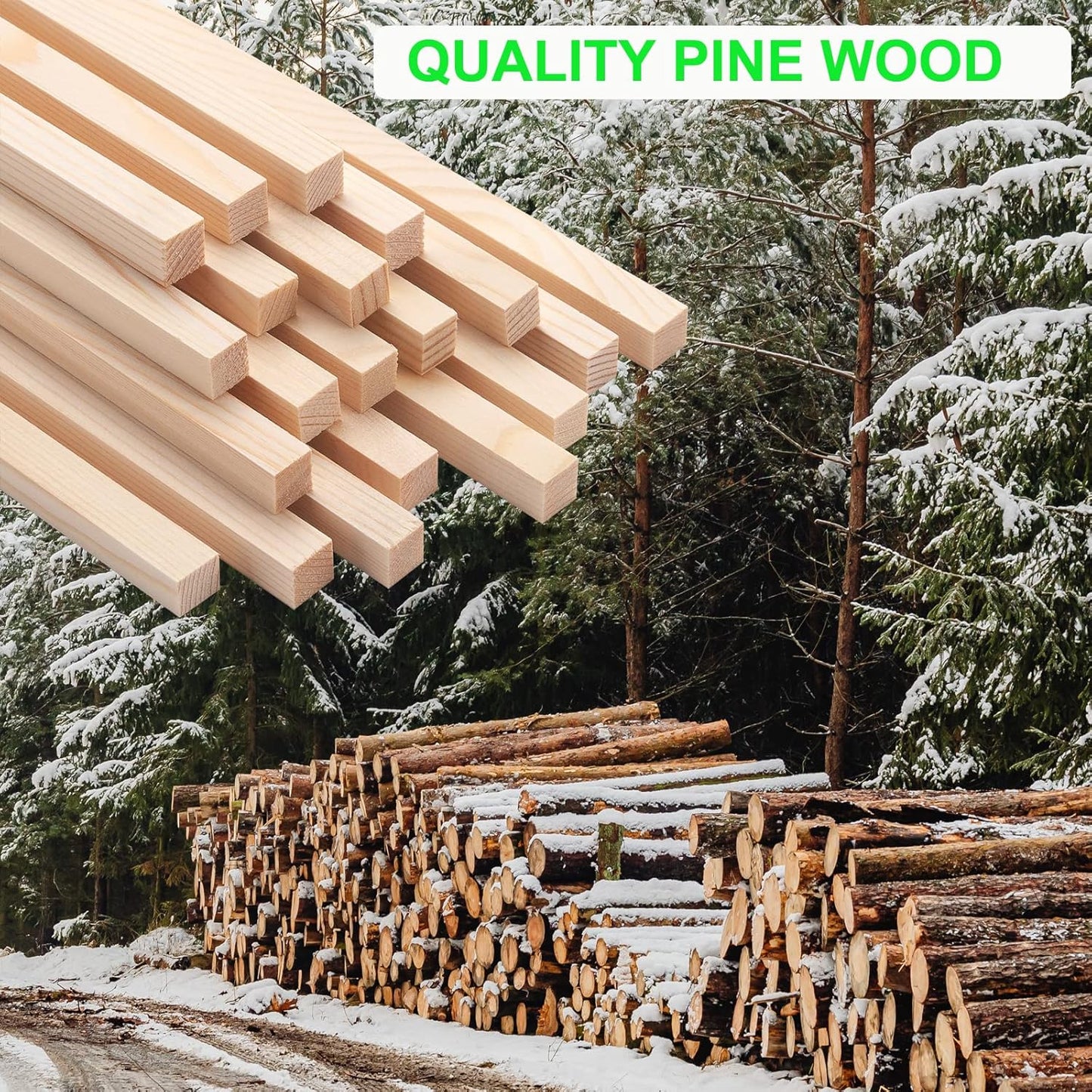 Square Wooden Dowel Rods Wooden Sticks for Craft 3/8" x 15", 20 PCS Square Wood Sticks Wood Dowels for Crafts, Unfinished Hardwood Strips Slats for Crafting, Arts and DIYers, Home Decor, Woodworking