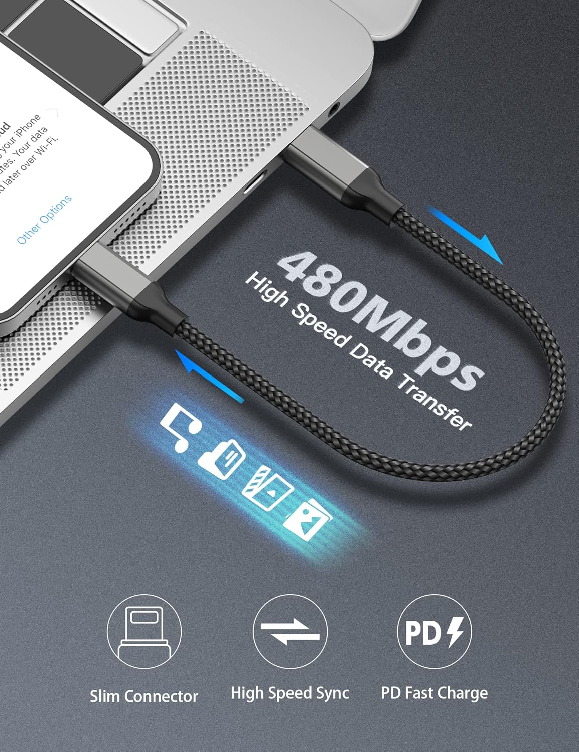 6 inch USB C to Lightning Cable Short, 0.5ft 2Pack Type C to Lightning Cord Power Delivery Fast Charging,[MFi Certified]Nylon Braided USB C iPhone Charger for iPhone14 13 12 11 Pro Max XR XS 8 SE iPad