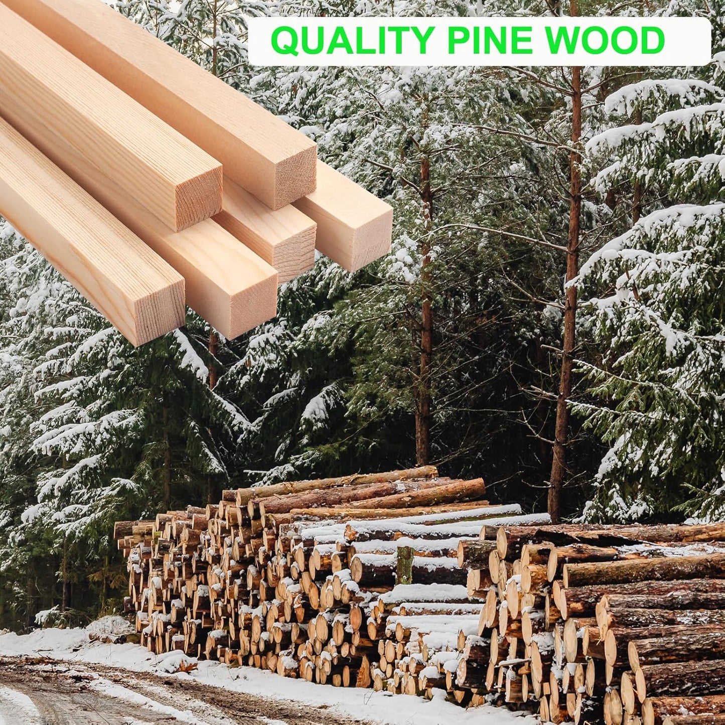 Square Wooden Dowel Rods, 6 PCS 1" x 12" Square Wood Dowel Rods Wooden Sticks for Crafts, Unfinished Hardwood Sticks Wood Strips for Woodworking, Crafting, Arts and DIYers, Home Decor, Model Making