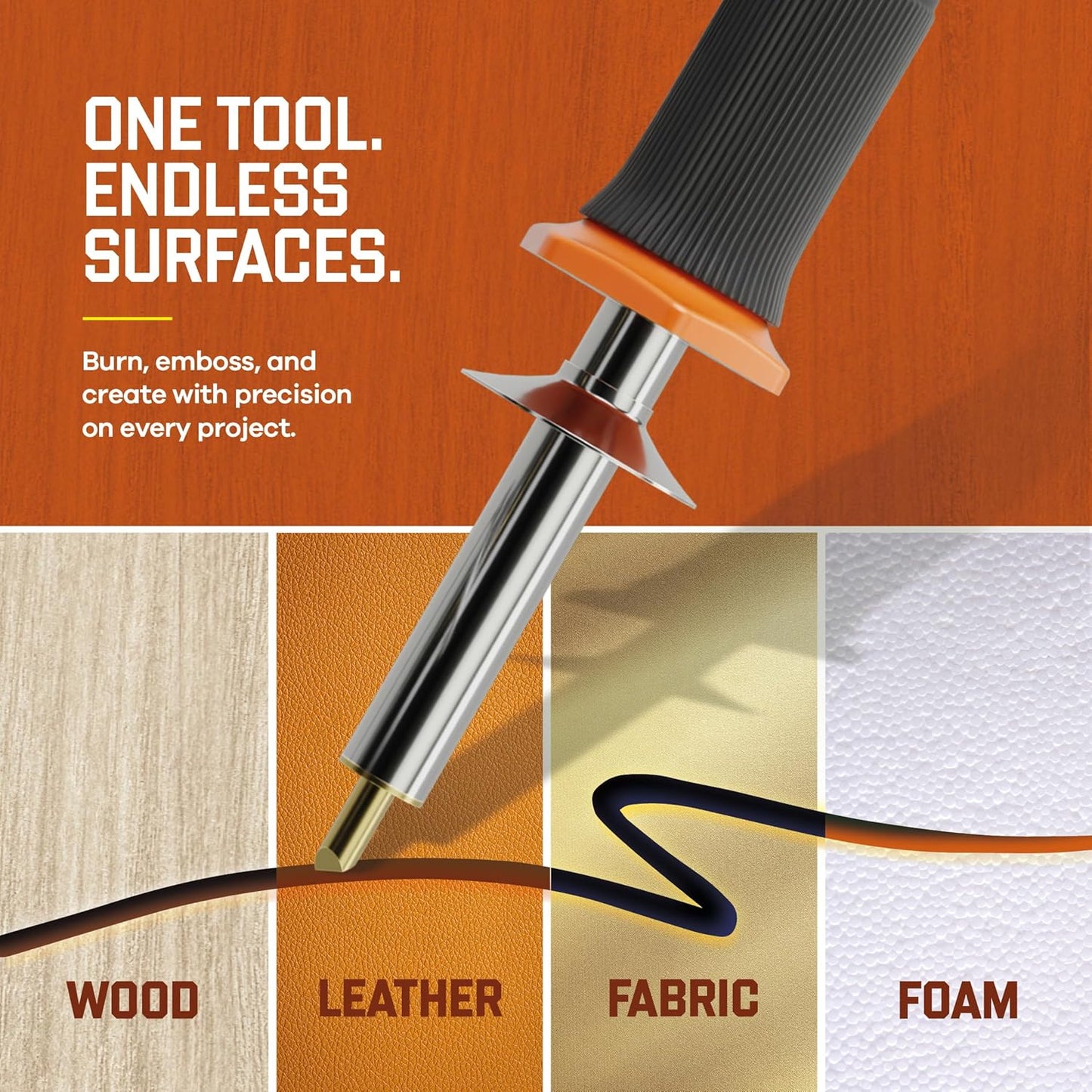 Craft Culture Wood Burning Tool Pen - Craft Burning Tools for Adults & Teens - Wood Burner Kit, Engraver, Carver, Pyrography, Woodburning - Includes 9 Premium Tips - Adjustable Temperature Control