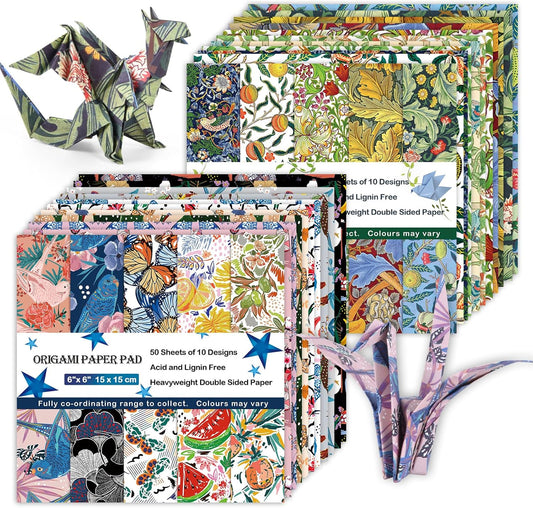 Origami Paper Kit 100 Sheets 6 Inch Square Double Sided Color 20 Vivid Colors for Hand Crafts Origami Paper Arts Creativity.Summer